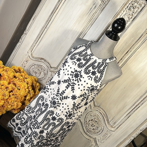 Maison Jules Lovely Embroidered Summer Dress Colorful Summertime Vacation S/L - Picture 3 of 11